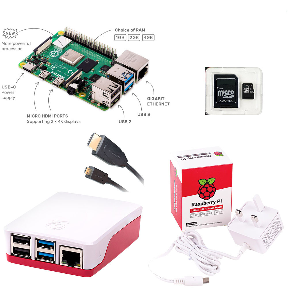 Raspberry Pi - RPI4-MODBP-8GB-Kit-RW -   